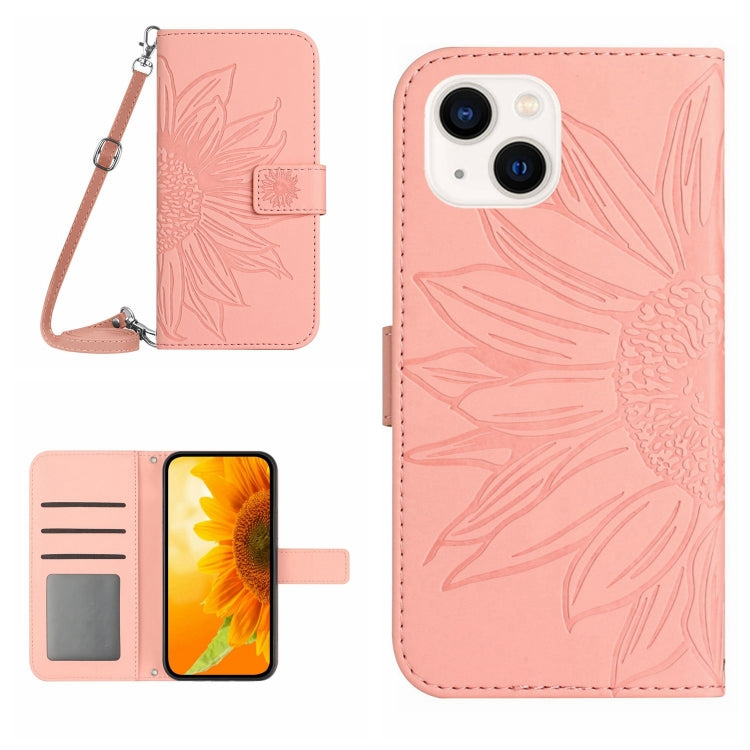 Skin Feel Sun Flower Pattern Flip Leather Phone Case, For iPhone 13 Pro, For iPhone 13 Pro Max, For iPhone 14, For iPhone 14 Plus
