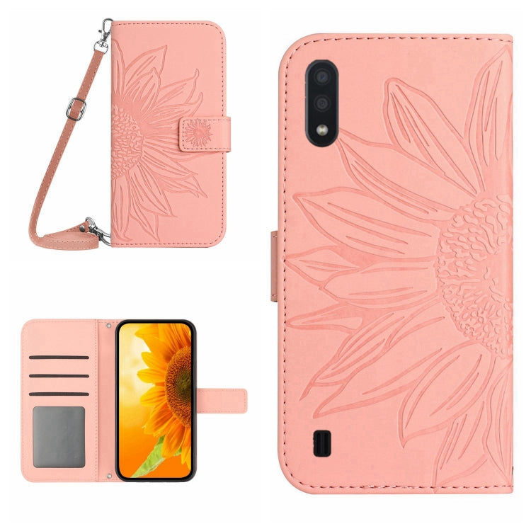 Skin Feel Sun Flower Pattern Flip Leather Phone Case, For Samsung Galaxy A01, For Samsung Galaxy A02S/F02S 164.3mm, For Samsung Galaxy A02 EU Edition/M02, For Samsung Galaxy A03 164mm