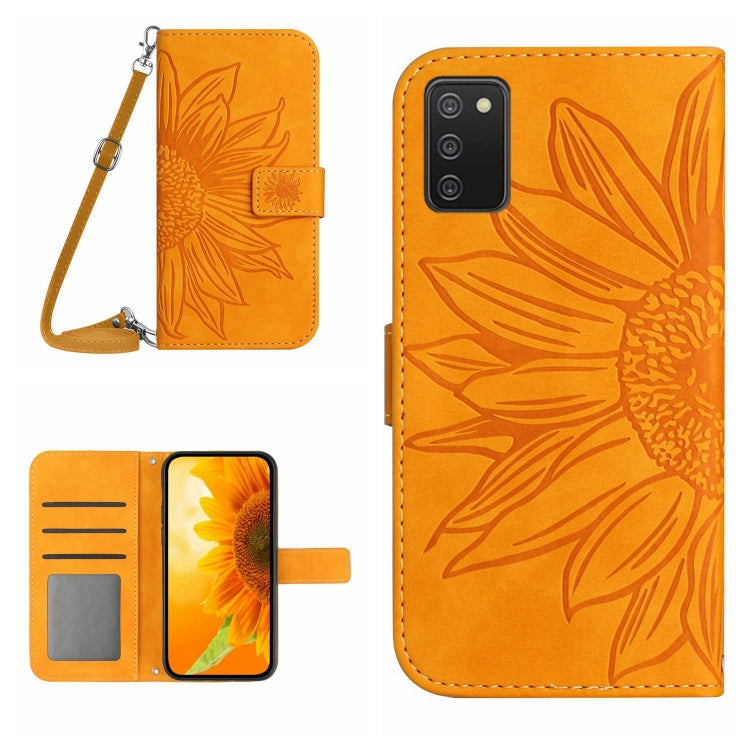 Skin Feel Sun Flower Pattern Flip Leather Phone Case, For Samsung Galaxy A01, For Samsung Galaxy A02S/F02S 164.3mm, For Samsung Galaxy A02 EU Edition/M02, For Samsung Galaxy A03 164mm
