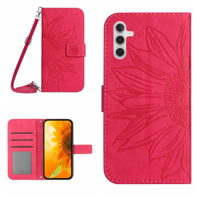 Skin Feel Sun Flower Pattern Flip Leather Phone Case, For Samsung Galaxy A04 4G, For Samsung Galaxy A04S, For Samsung Galaxy A10S/M01S, For Samsung Galaxy A12 4G/A12 5G/M12/F12