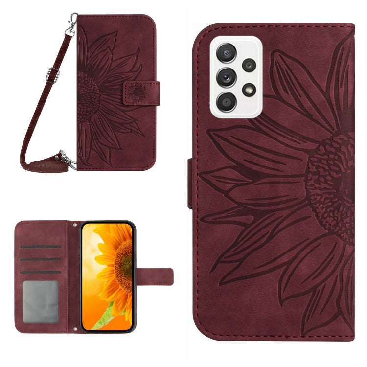 Skin Feel Sun Flower Pattern Flip Leather Phone Case, For Samsung Galaxy A20S, For Samsung Galaxy A22 4G, For Samsung Galaxy A22 5G, For Samsung Galaxy A23
