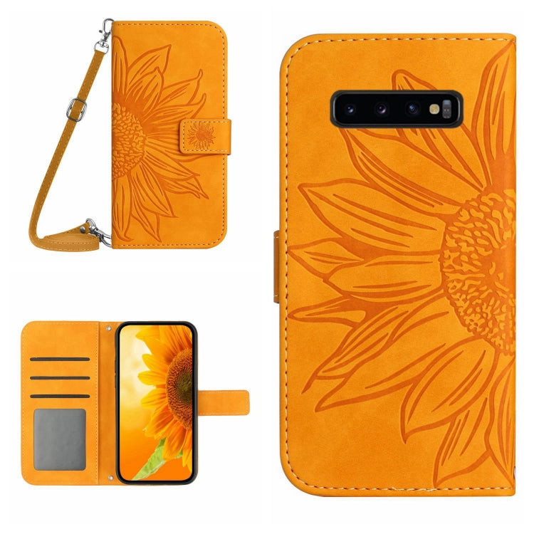 Skin Feel Sun Flower Pattern Flip Leather Phone Case, For Samsung Galaxy S10, For Samsung Galaxy S10+
