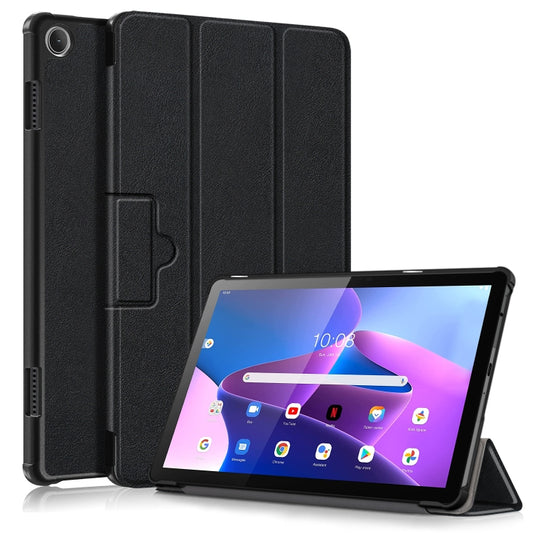 3-folding Magnetic Buckle Custer Texture Leather Smart Tablet Case, For Lenovo Tab M10 10.1 3rd Gen