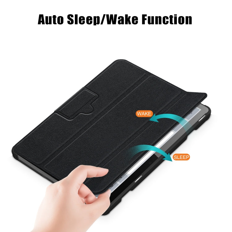 3-folding Magnetic Buckle Custer Texture Leather Smart Tablet Case, For Lenovo Tab M10 10.1 3rd Gen