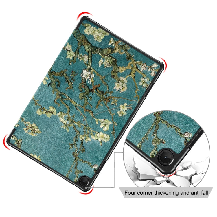3-folding Magnetic Buckle Coloured Drawing Leather Smart Tablet Case, For Lenovo Tab M10 10.1 3rd Gen