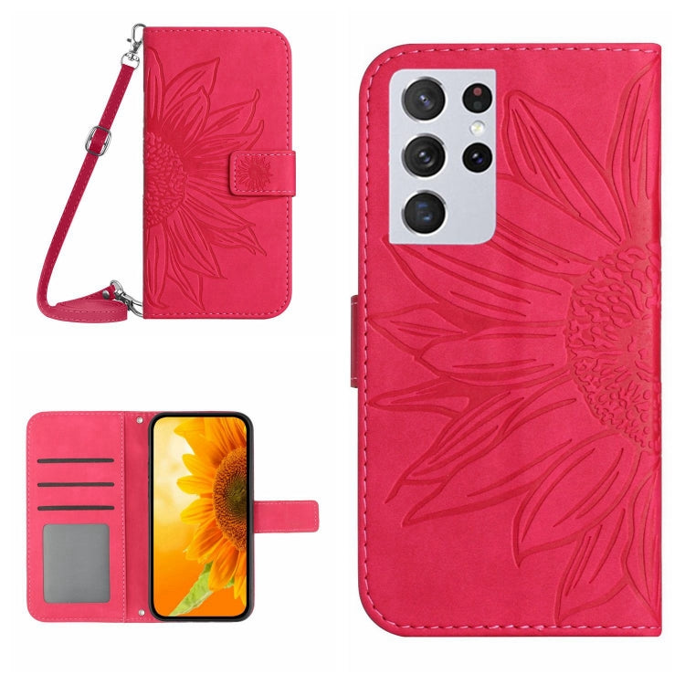 Skin Feel Sun Flower Pattern Flip Leather Phone Case, For Samsung Galaxy S21 Ultra 5G, For Samsung Galaxy S22 5G, For Samsung Galaxy S22 Ultra 5G, For Samsung Galaxy S22+ 5G