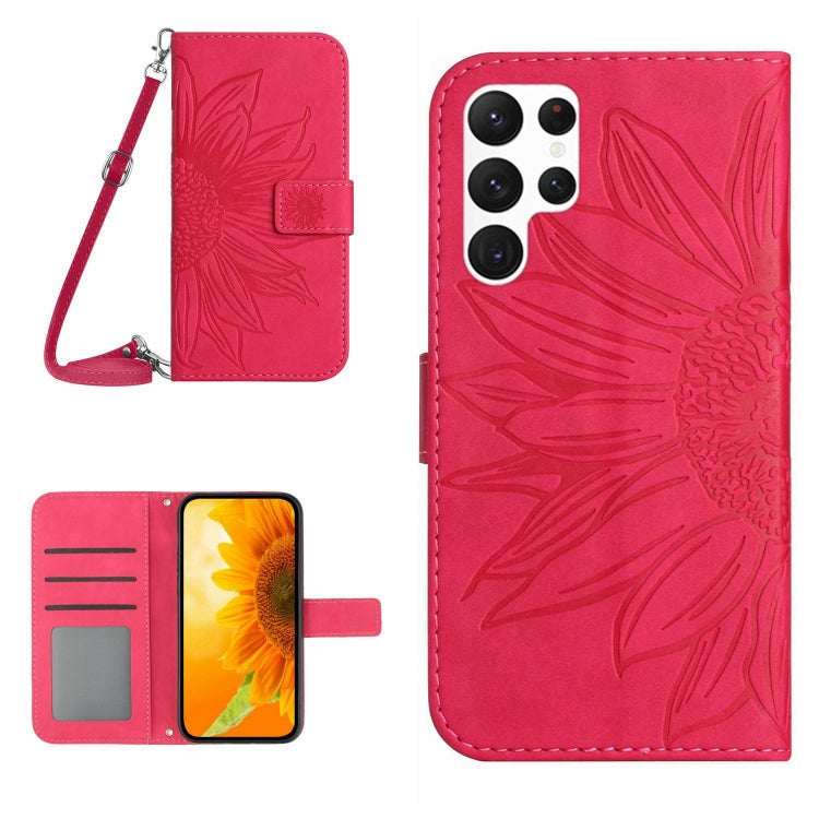 Skin Feel Sun Flower Pattern Flip Leather Phone Case, For Samsung Galaxy S21 Ultra 5G, For Samsung Galaxy S22 5G, For Samsung Galaxy S22 Ultra 5G, For Samsung Galaxy S22+ 5G
