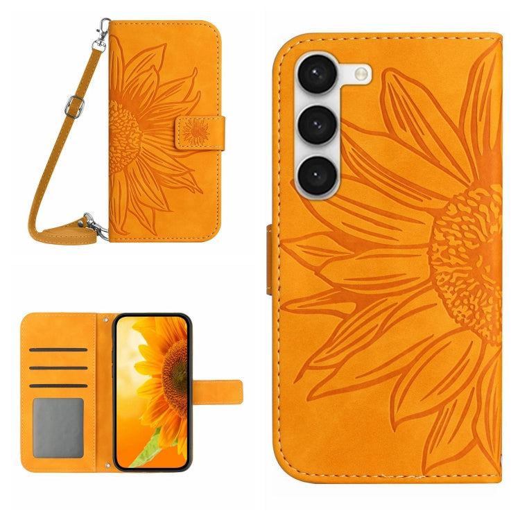 Skin Feel Sun Flower Pattern Flip Leather Phone Case, For Samsung Galaxy S23 5G, For Samsung Galaxy S23 Ultra 5G, For Samsung Galaxy S23+ 5G, For Samsung Galaxy Xcover6 Pro