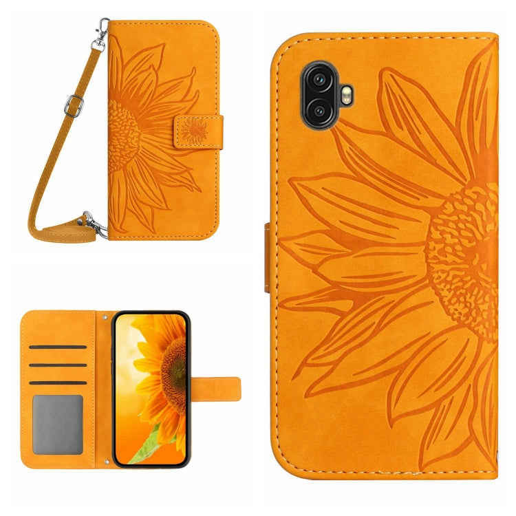 Skin Feel Sun Flower Pattern Flip Leather Phone Case, For Samsung Galaxy S23 5G, For Samsung Galaxy S23 Ultra 5G, For Samsung Galaxy S23+ 5G, For Samsung Galaxy Xcover6 Pro