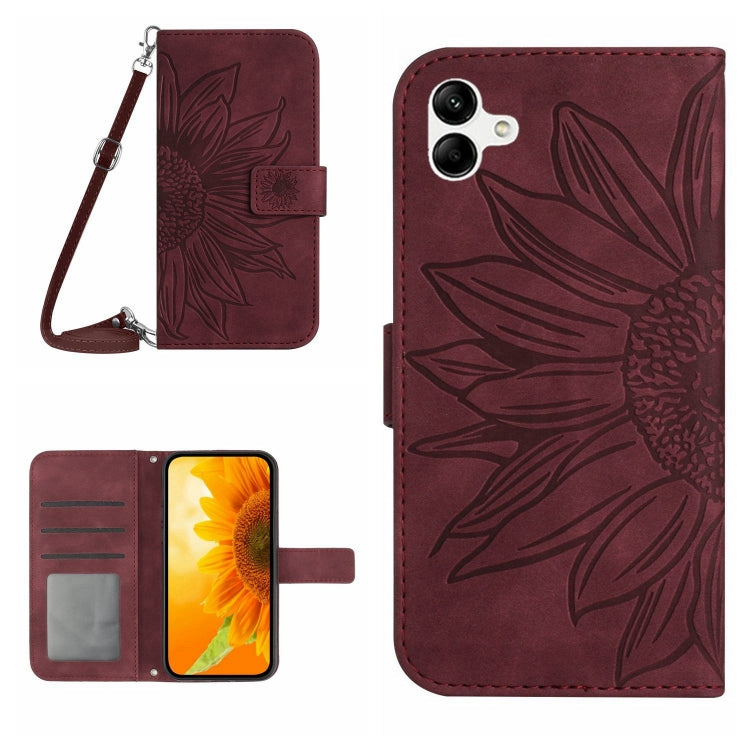 Skin Feel Sun Flower Pattern Flip Leather Phone Case, For Samsung Galaxy A04E