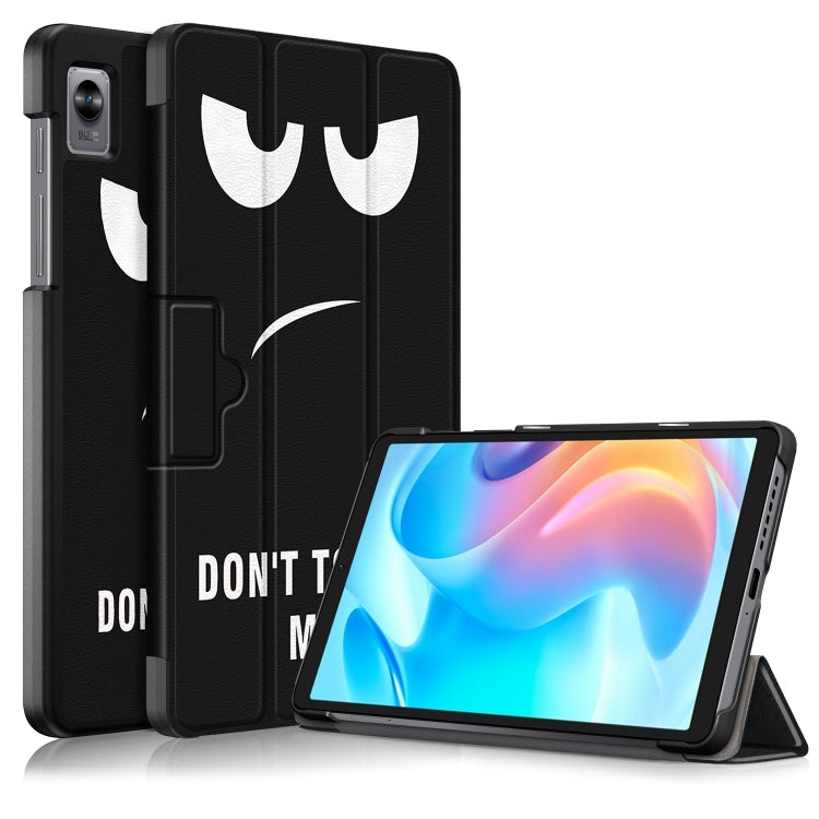 3-folding Magnetic Buckle Coloured Drawing Leather Tablet Case, For OPPO Pad 11 inch, For Realme Pad Mini 8.7