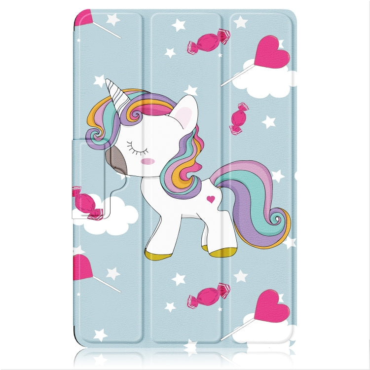 3-folding Magnetic Buckle Coloured Drawing Leather Tablet Case, For OPPO Pad 11 inch, For Realme Pad Mini 8.7