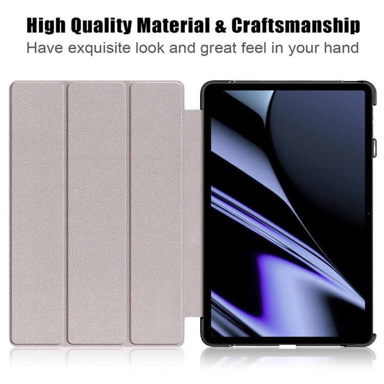 3-folding Magnetic Buckle Coloured Drawing Leather Tablet Case, For OPPO Pad 11 inch, For Realme Pad Mini 8.7