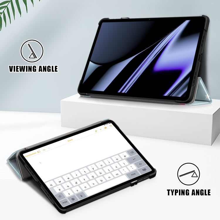 3-folding Magnetic Buckle Coloured Drawing Leather Tablet Case, For OPPO Pad 11 inch, For Realme Pad Mini 8.7