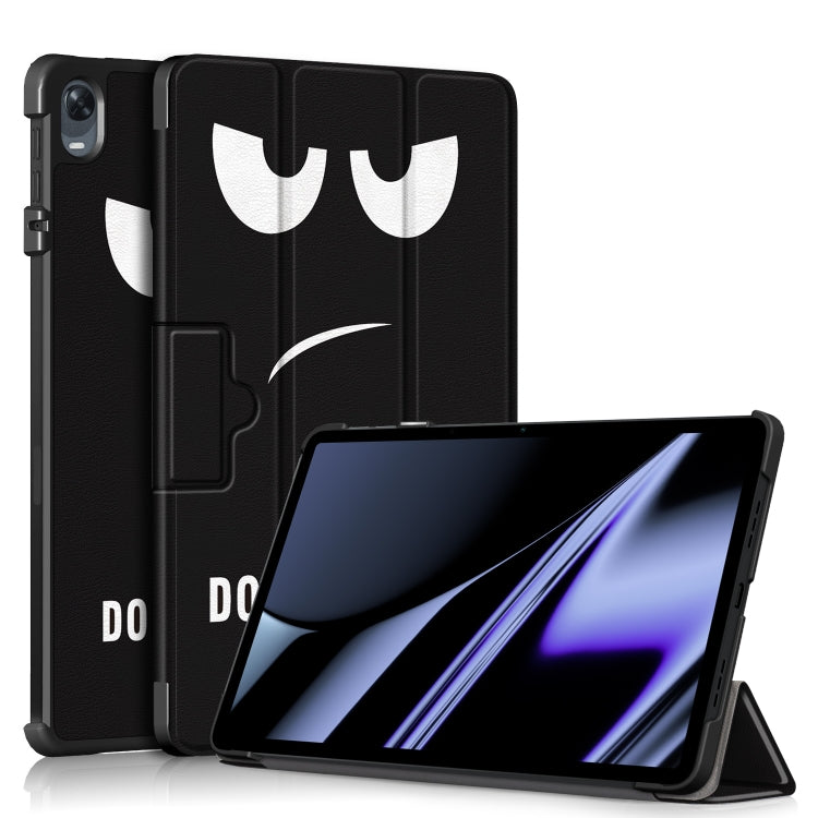 3-folding Magnetic Buckle Coloured Drawing Leather Tablet Case, For OPPO Pad 11 inch, For Realme Pad Mini 8.7