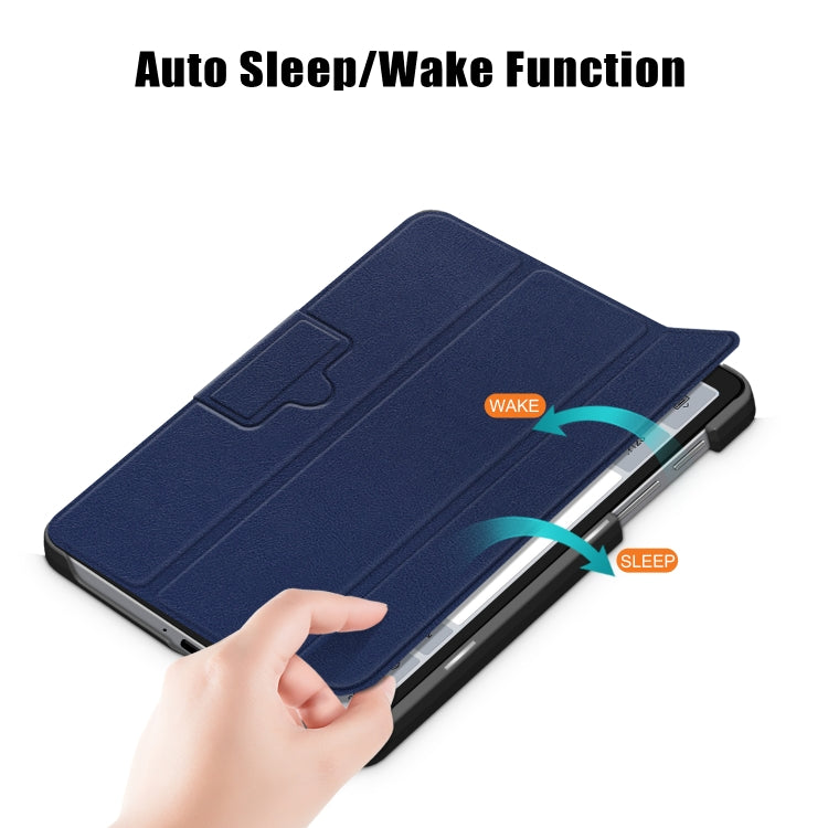3-folding Magnetic Buckle Custer Texture Leather Tablet Case, For Realme Pad Mini 8.7