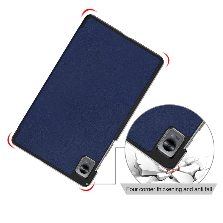 3-folding Magnetic Buckle Custer Texture Leather Tablet Case, For Realme Pad Mini 8.7