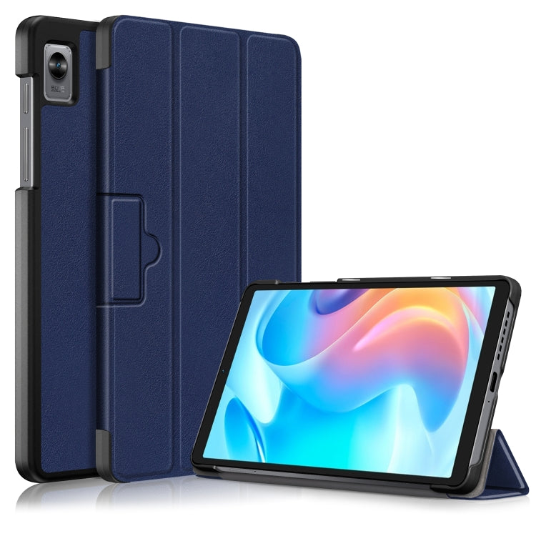 3-folding Magnetic Buckle Custer Texture Leather Tablet Case, For OPPO Pad 11 inch, For Realme Pad Mini 8.7