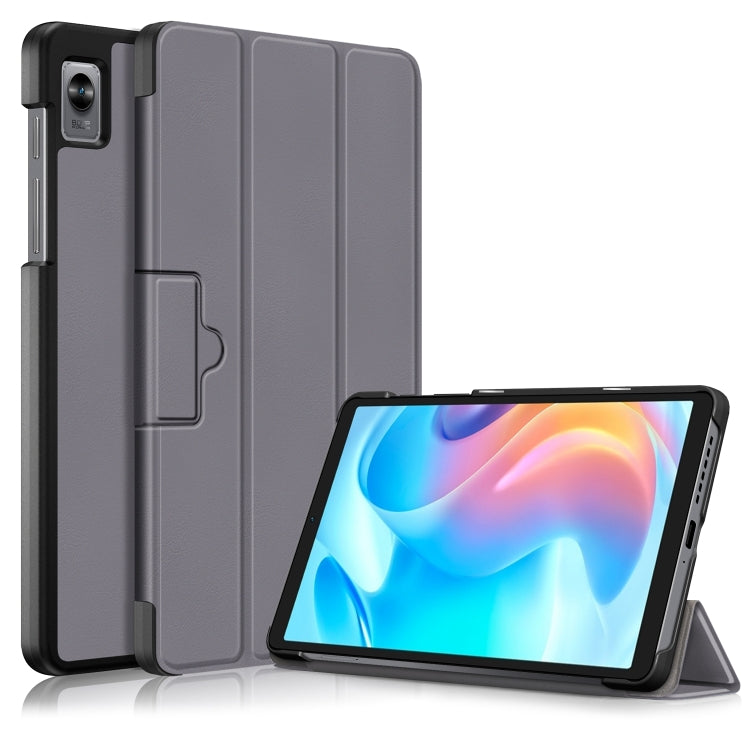 3-folding Magnetic Buckle Custer Texture Leather Tablet Case, For OPPO Pad 11 inch, For Realme Pad Mini 8.7