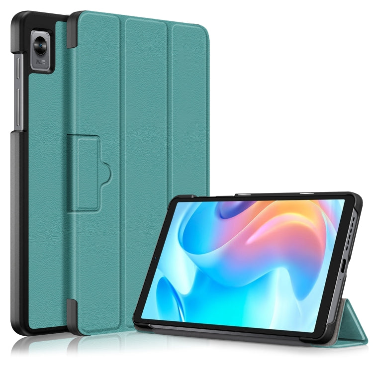 3-folding Magnetic Buckle Custer Texture Leather Tablet Case, For OPPO Pad 11 inch, For Realme Pad Mini 8.7