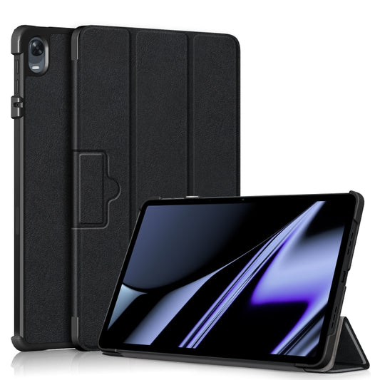 3-folding Magnetic Buckle Custer Texture Leather Tablet Case, For Realme Pad Mini 8.7, For OPPO Pad 11 inch