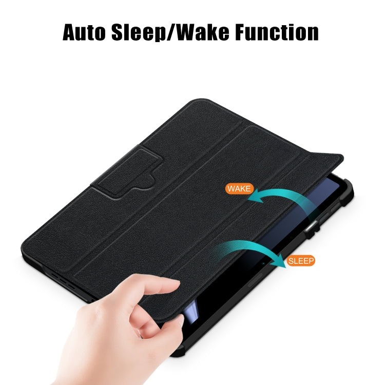 3-folding Magnetic Buckle Custer Texture Leather Tablet Case, For OPPO Pad 11 inch, For Realme Pad Mini 8.7