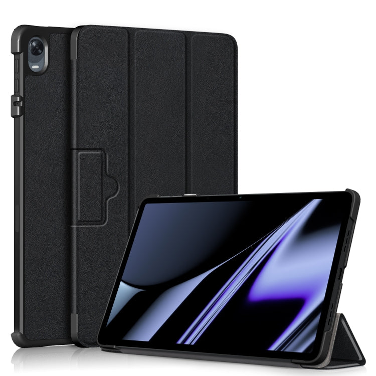 3-folding Magnetic Buckle Custer Texture Leather Tablet Case, For OPPO Pad 11 inch, For Realme Pad Mini 8.7