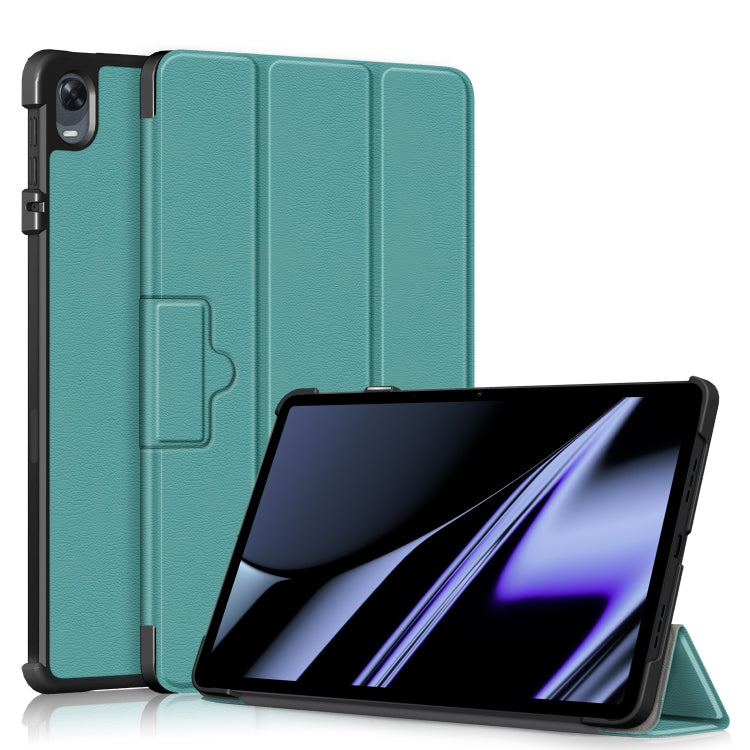 3-folding Magnetic Buckle Custer Texture Leather Tablet Case, For OPPO Pad 11 inch, For Realme Pad Mini 8.7
