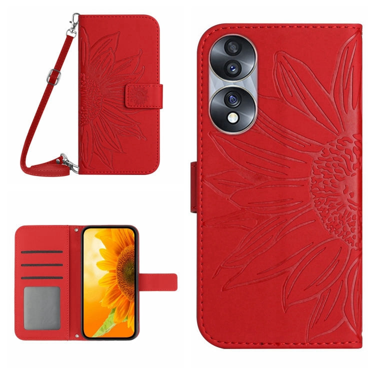 Skin Feel Sun Flower Pattern Flip Leather Phone Case, For Honor 9X Lite, For Honor 50 Lite, For Honor 70, For Honor 70 Pro+