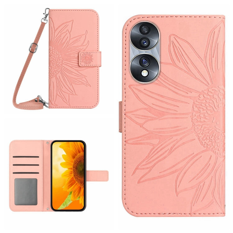 Skin Feel Sun Flower Pattern Flip Leather Phone Case, For Honor 9X Lite, For Honor 50 Lite, For Honor 70, For Honor 70 Pro+