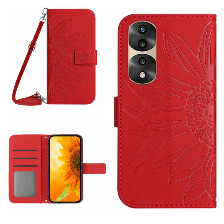 Skin Feel Sun Flower Pattern Flip Leather Phone Case, For Honor 9X Lite, For Honor 50 Lite, For Honor 70, For Honor 70 Pro+