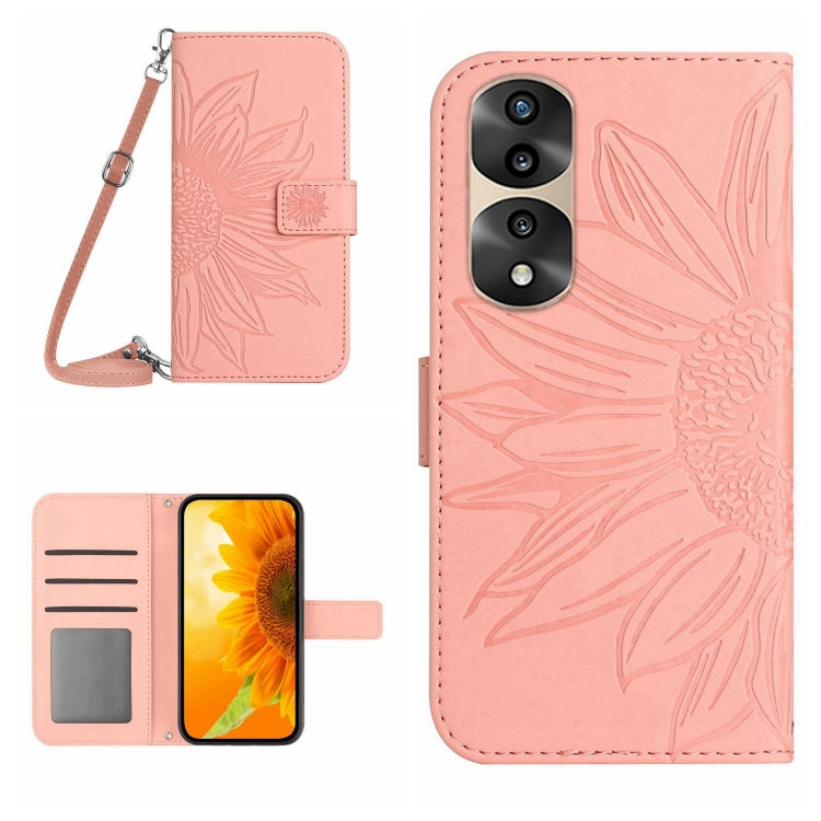 Skin Feel Sun Flower Pattern Flip Leather Phone Case, For Honor 9X Lite, For Honor 50 Lite, For Honor 70, For Honor 70 Pro+