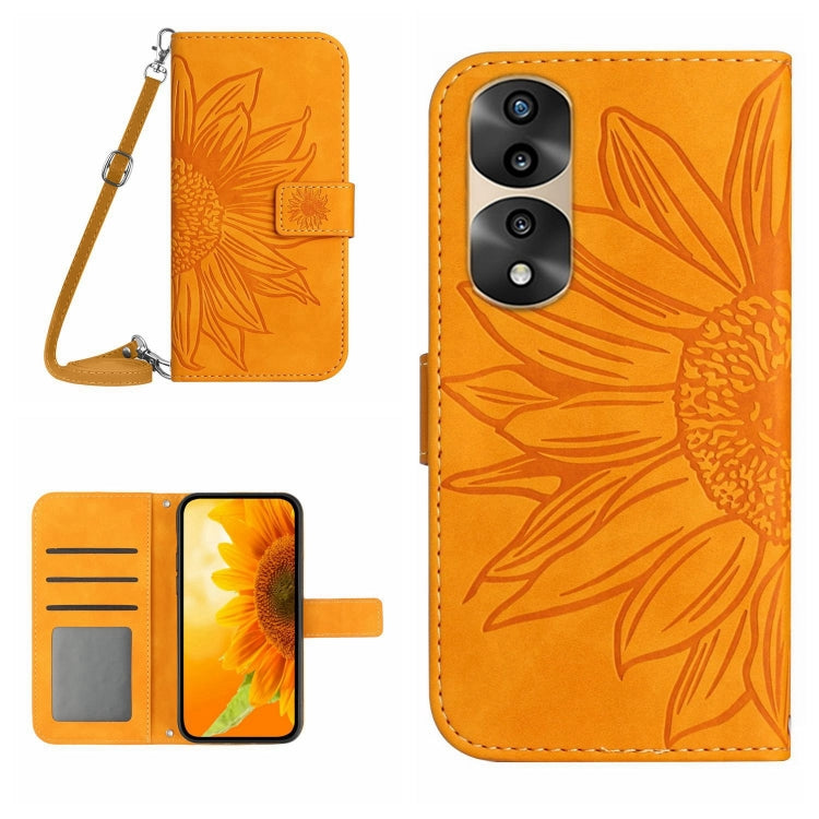 Skin Feel Sun Flower Pattern Flip Leather Phone Case, For Honor 9X Lite, For Honor 50 Lite, For Honor 70, For Honor 70 Pro+