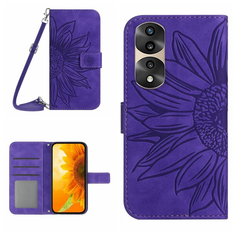 Skin Feel Sun Flower Pattern Flip Leather Phone Case, For Honor 9X Lite, For Honor 50 Lite, For Honor 70, For Honor 70 Pro+