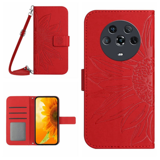 Skin Feel Sun Flower Pattern Flip Leather Phone Case, For Honor Magic4, For Honor Magic4 Lite 5G, For Honor Magic4 Pro, For Huawei P20