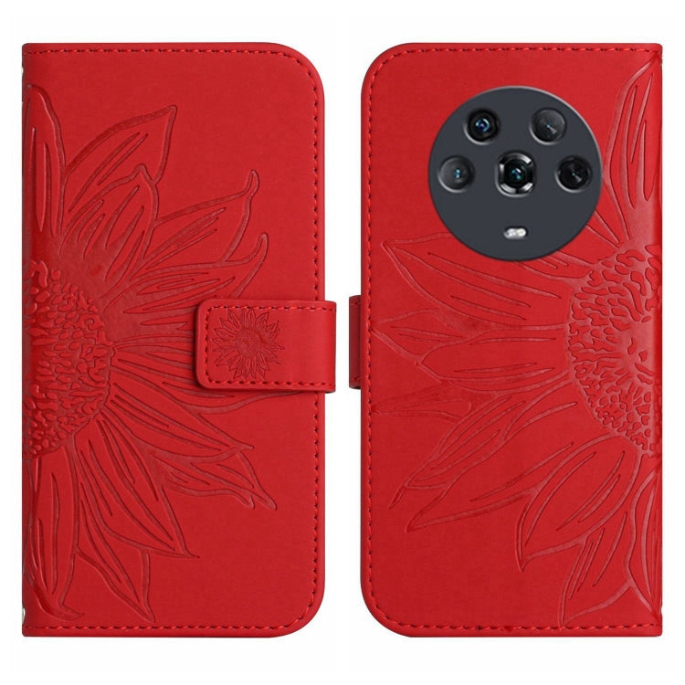 Skin Feel Sun Flower Pattern Flip Leather Phone Case, For Honor Magic4, For Honor Magic4 Lite 5G, For Honor Magic4 Pro, For Huawei P20