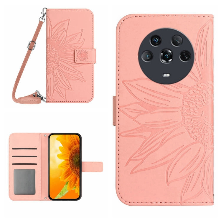 Skin Feel Sun Flower Pattern Flip Leather Phone Case, For Honor Magic4, For Honor Magic4 Lite 5G, For Honor Magic4 Pro, For Huawei P20