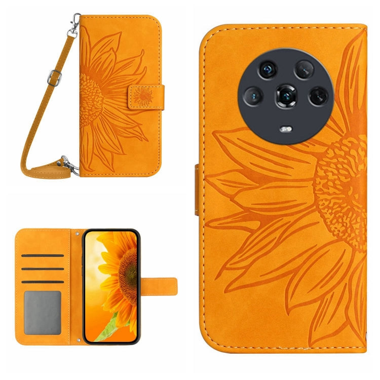 Skin Feel Sun Flower Pattern Flip Leather Phone Case, For Honor Magic4, For Honor Magic4 Lite 5G, For Honor Magic4 Pro, For Huawei P20