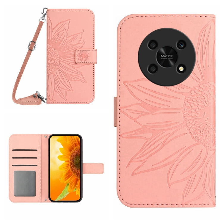 Skin Feel Sun Flower Pattern Flip Leather Phone Case, For Honor Magic4, For Honor Magic4 Lite 5G, For Honor Magic4 Pro, For Huawei P20