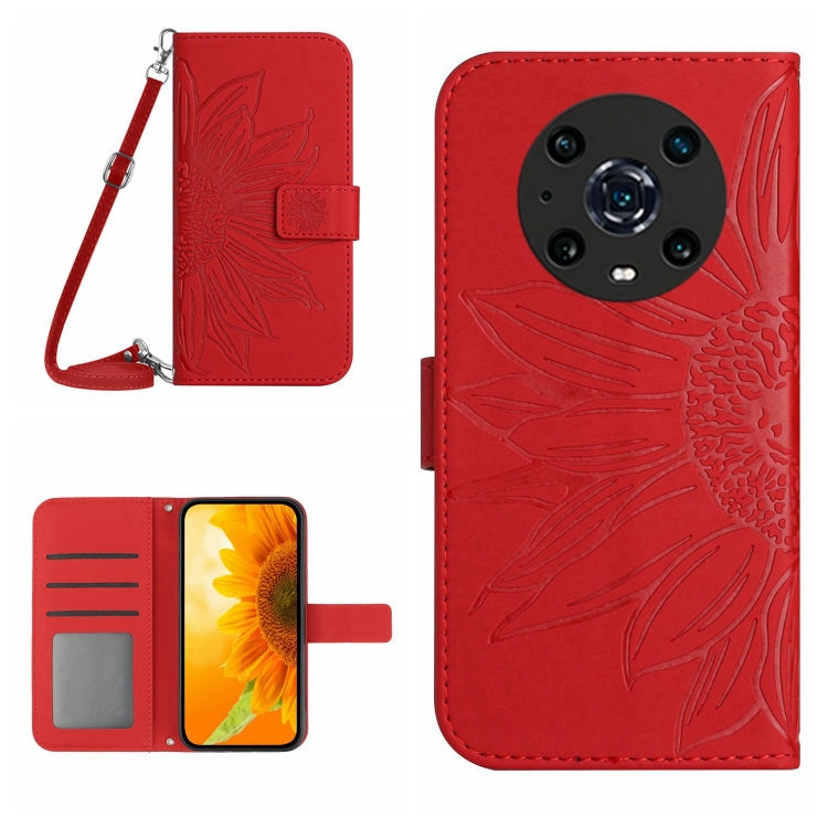 Skin Feel Sun Flower Pattern Flip Leather Phone Case, For Honor Magic4, For Honor Magic4 Lite 5G, For Honor Magic4 Pro, For Huawei P20