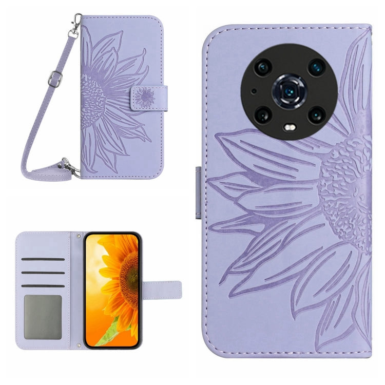 Skin Feel Sun Flower Pattern Flip Leather Phone Case, For Honor Magic4, For Honor Magic4 Lite 5G, For Honor Magic4 Pro, For Huawei P20