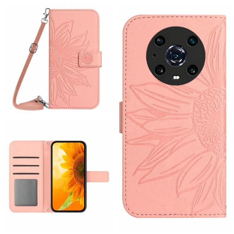 Skin Feel Sun Flower Pattern Flip Leather Phone Case, For Honor Magic4, For Honor Magic4 Lite 5G, For Honor Magic4 Pro, For Huawei P20