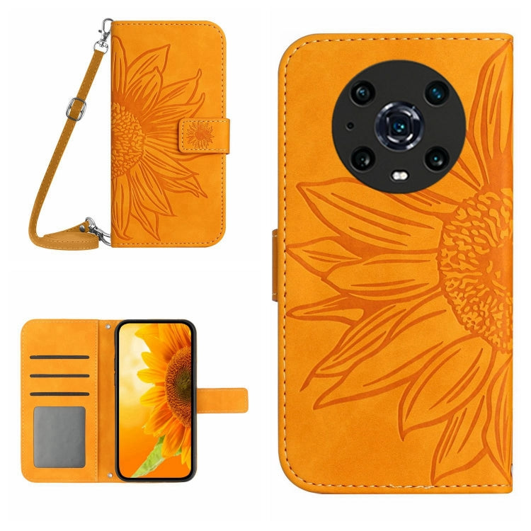 Skin Feel Sun Flower Pattern Flip Leather Phone Case, For Honor Magic4, For Honor Magic4 Lite 5G, For Honor Magic4 Pro, For Huawei P20