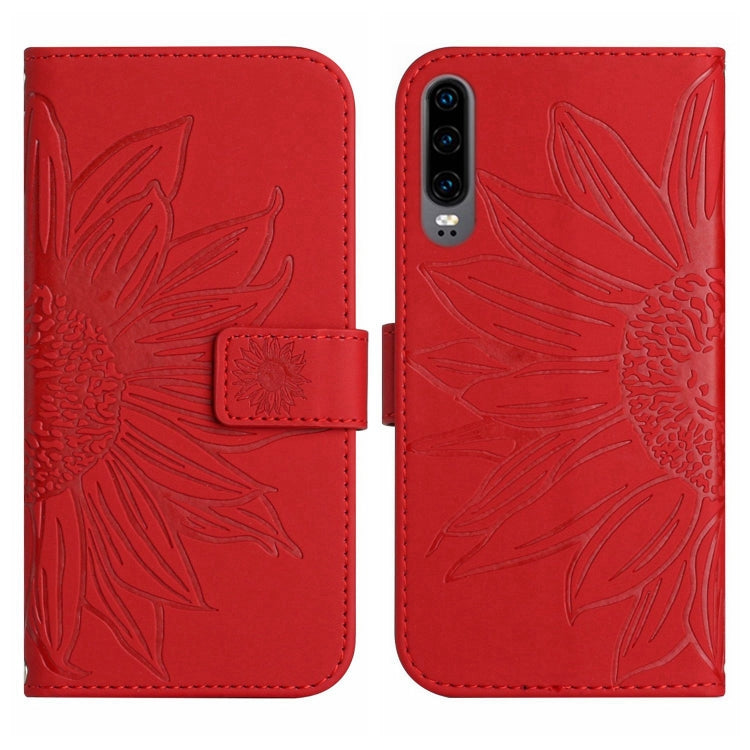 Skin Feel Sun Flower Pattern Flip Leather Phone Case, For Huawei P30, For Huawei P30 Lite, For Huawei P30 Pro, For Huawei P40