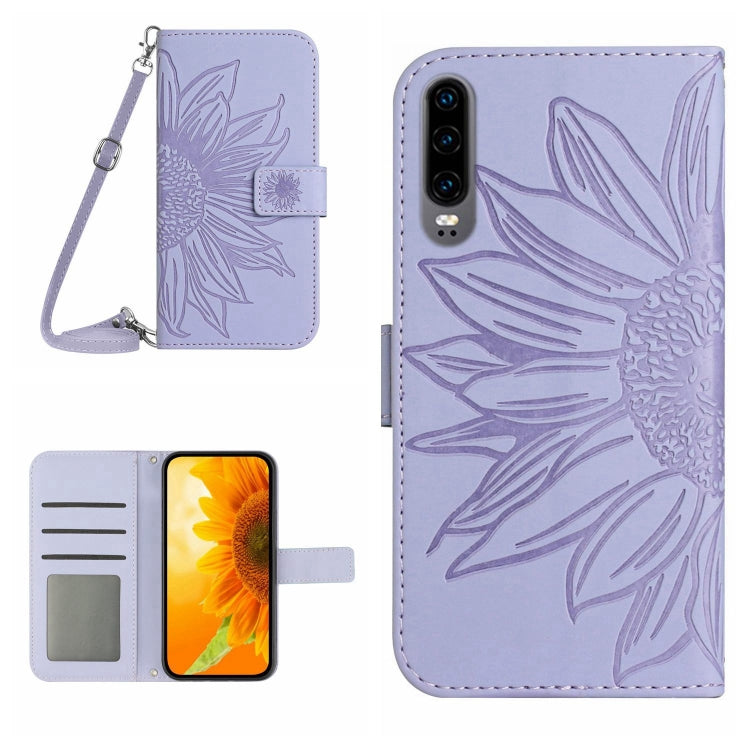 Skin Feel Sun Flower Pattern Flip Leather Phone Case, For Huawei P30, For Huawei P30 Lite, For Huawei P30 Pro, For Huawei P40