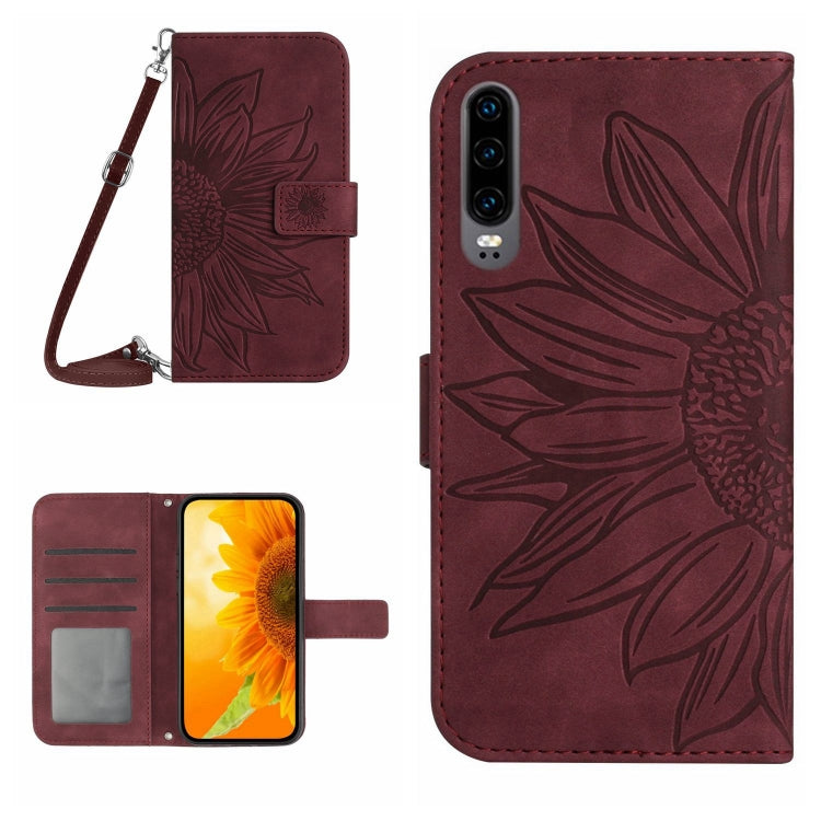 Skin Feel Sun Flower Pattern Flip Leather Phone Case, For Huawei P30, For Huawei P30 Lite, For Huawei P30 Pro, For Huawei P40