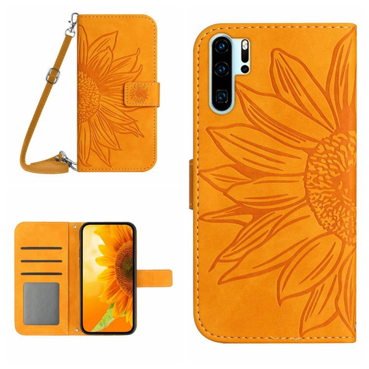 Skin Feel Sun Flower Pattern Flip Leather Phone Case, For Huawei P30, For Huawei P30 Lite, For Huawei P30 Pro, For Huawei P40