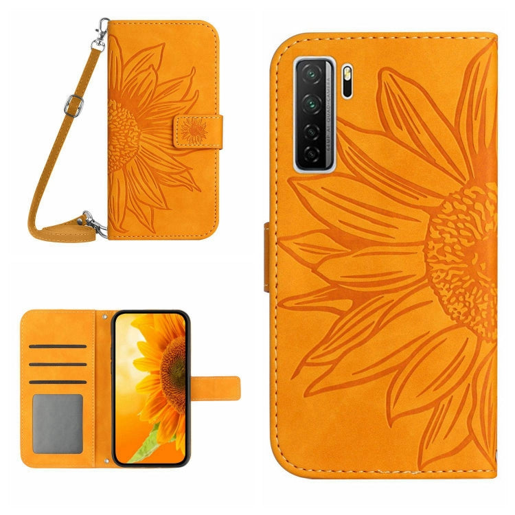 Skin Feel Sun Flower Pattern Flip Leather Phone Case, For Huawei P40 Lite, For Huawei P40 Lite 5G, For Huawei P40 Pro, For Huawei P50