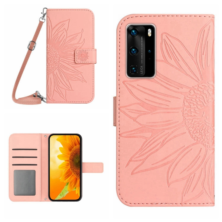 Skin Feel Sun Flower Pattern Flip Leather Phone Case, For Huawei P40 Lite, For Huawei P40 Lite 5G, For Huawei P40 Pro, For Huawei P50
