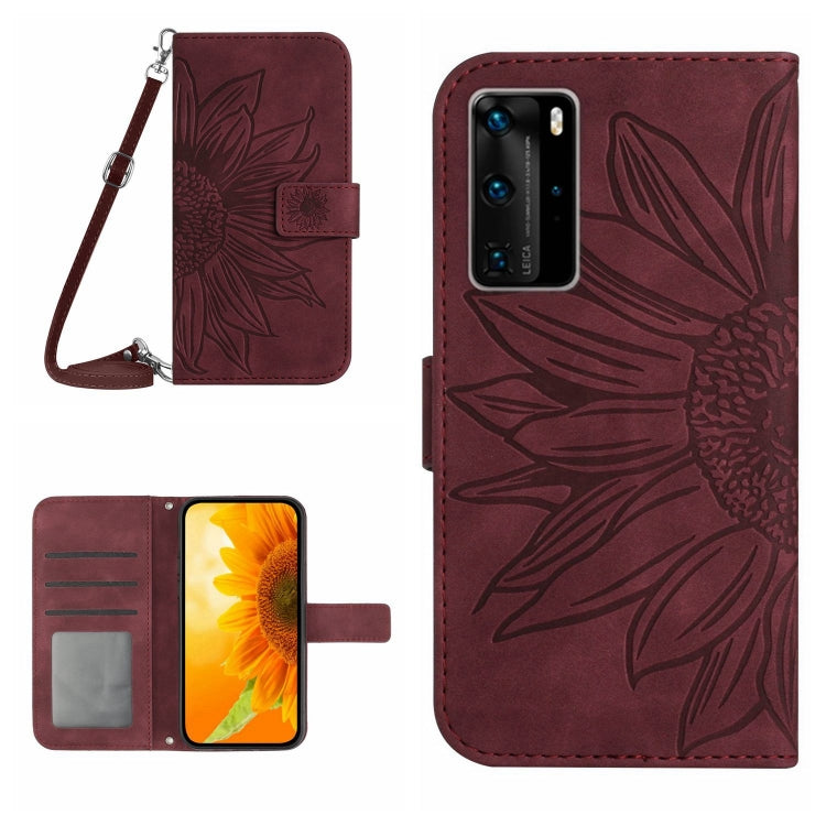 Skin Feel Sun Flower Pattern Flip Leather Phone Case, For Huawei P40 Lite, For Huawei P40 Lite 5G, For Huawei P40 Pro, For Huawei P50